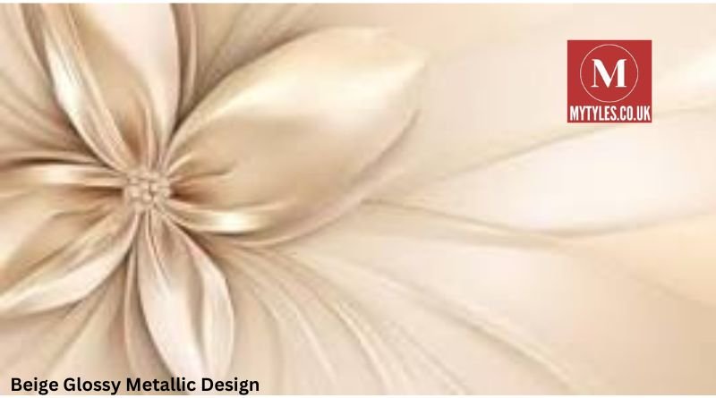 Beige Glossy Metallic Design